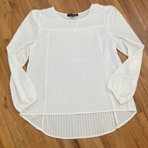 Women’s Lexington Avenue NYC Cream Pleated Back Blouse L Great Condition